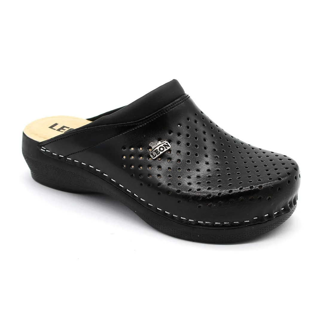 Leon PU100 Dámska zdravotná celokožená obuv uzavretá 39 - 25cm, čierna, 4,5 cm