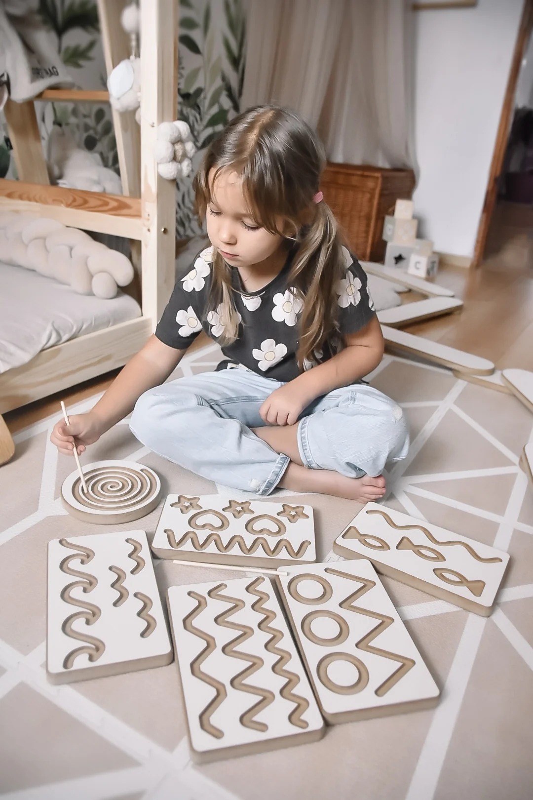 Grafomotorické dosky sada 6 kusov montessori