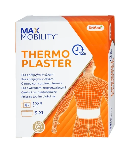 Dr. Max Thermoplaster 13x9,5cm 4 ks 1×4 ks, pás s hrejivými vložkami na kríže