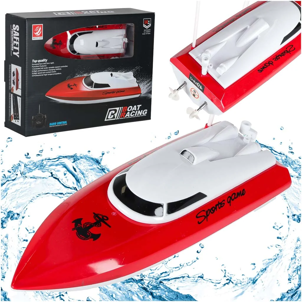 Mini RC loď, červená