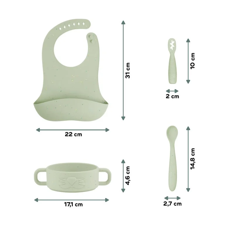 Babymoov silikónová jedálenská súprava Baby First MEAL SET Mini Arty