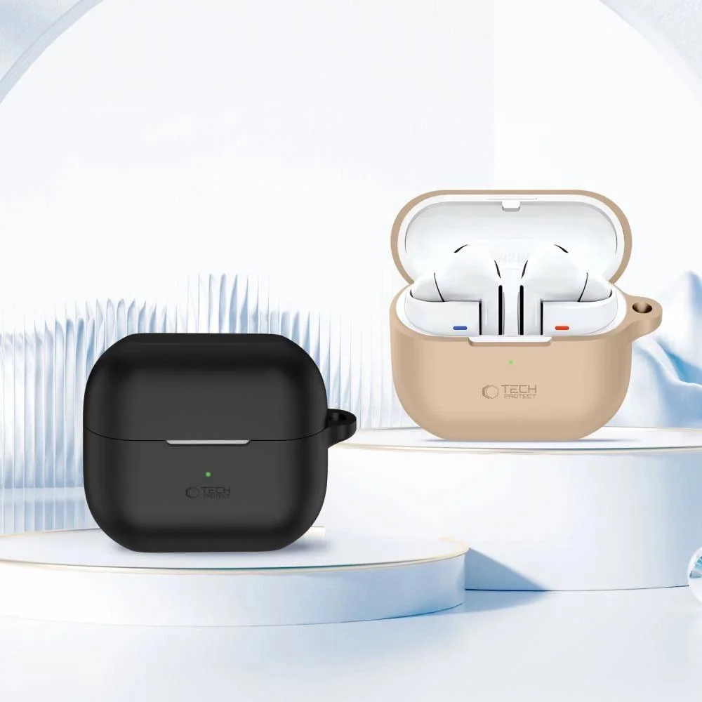Tech-Protect Silicone Hook puzdro na Samsung Galaxy Buds 3 / 3 Pro, hnedé