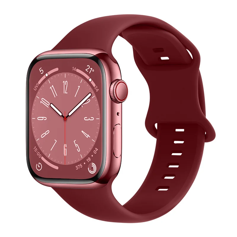BStrap Smooth Silicone remienok na Apple Watch 42/44/45mm claret