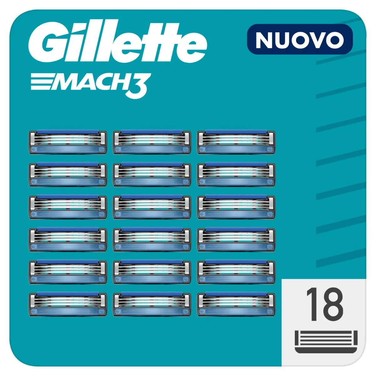 Gillette Mach3 Holicí Hlavice 18kusů 1×18 ks, náhradne hlavice