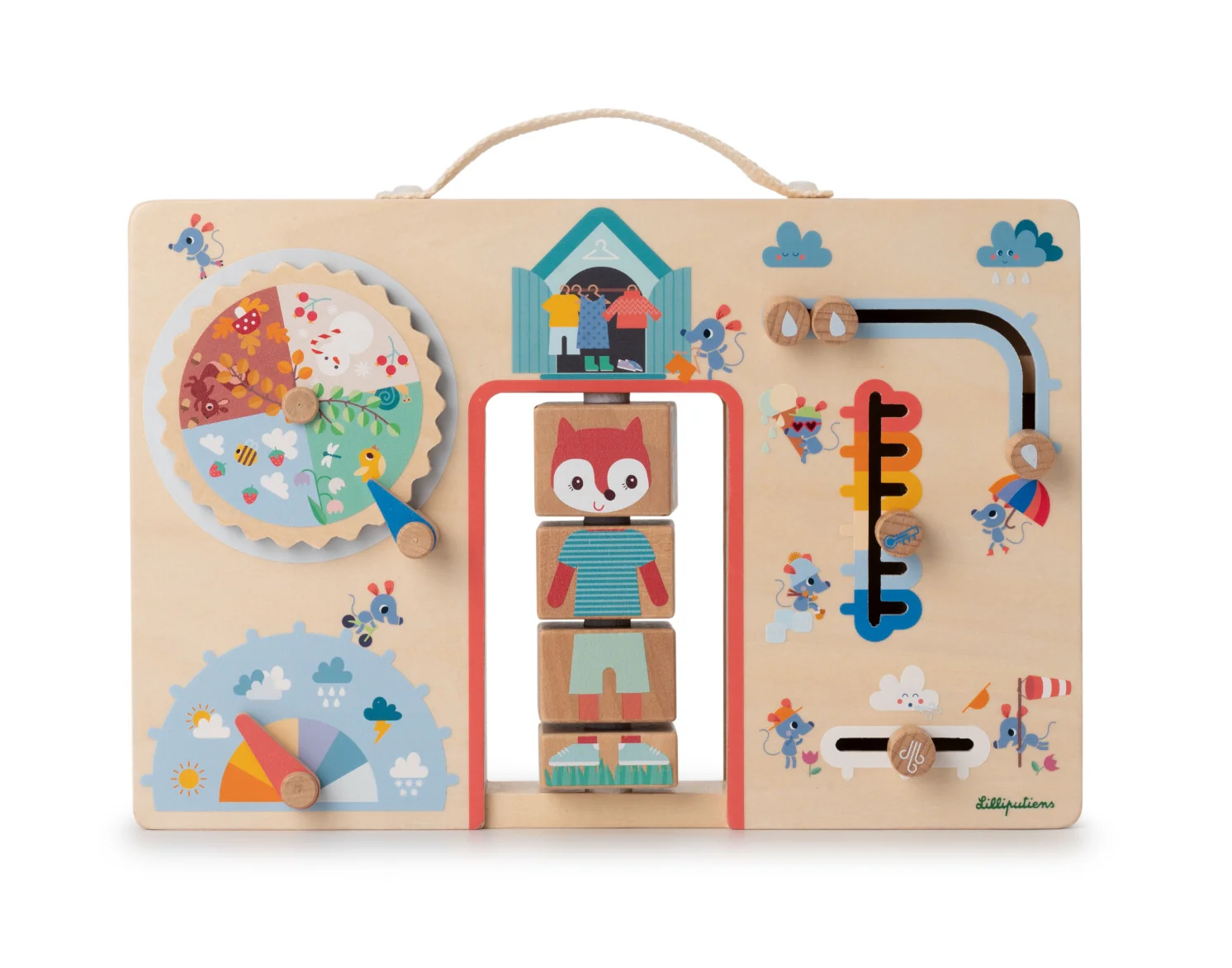 Lilliputiens - Activity Board - obliekame sa podľa počasia - líška Alice