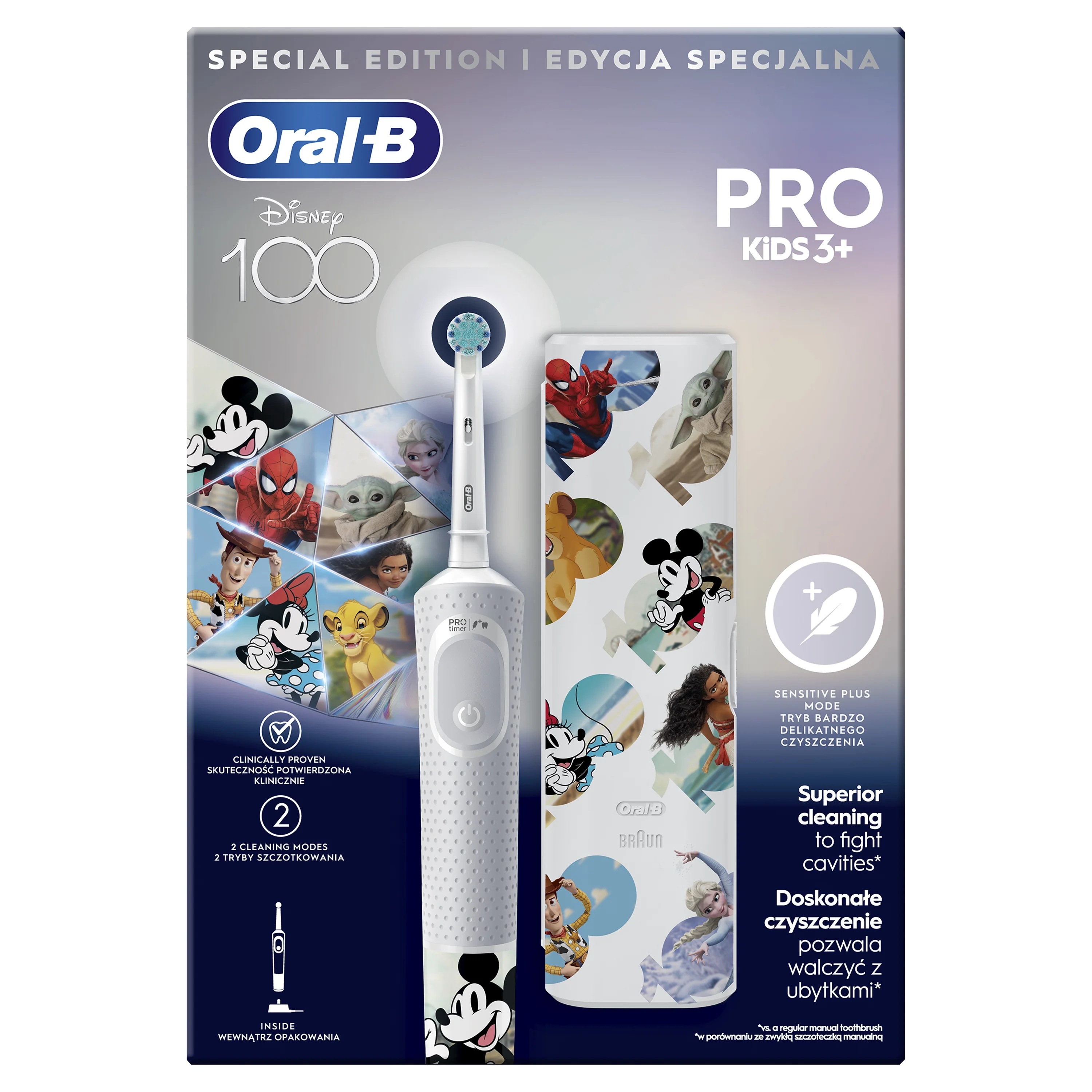 Oral-B EK Pro Kids 3+ Disney + Cestovné púzdro 1×1 set, elektrická zubná kefka