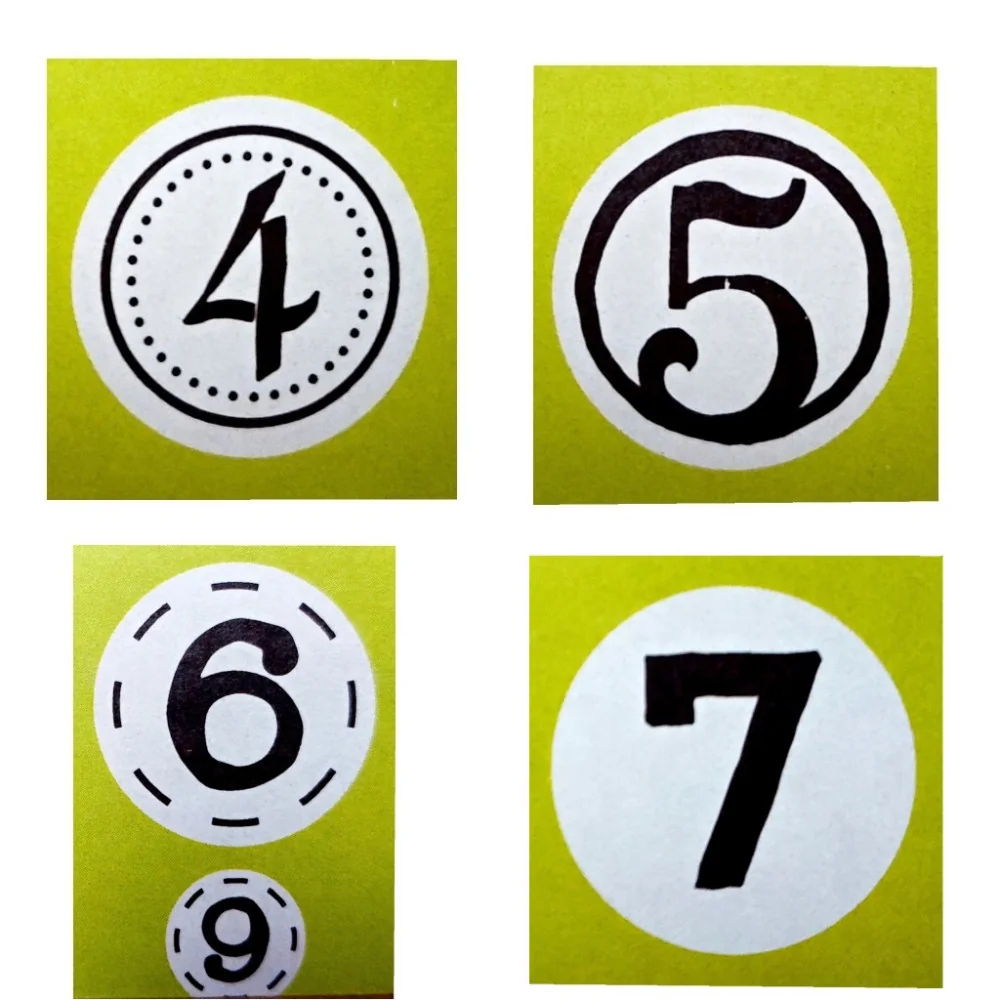 Drevená pečiatka číslo 4, 5, 6, 7-Stafil
