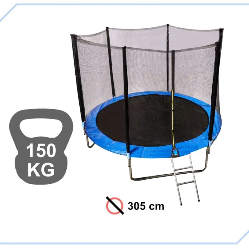 Záhradná trampolína 305 cm (10 ft) so sieťou – max. 150 kg, rebrík