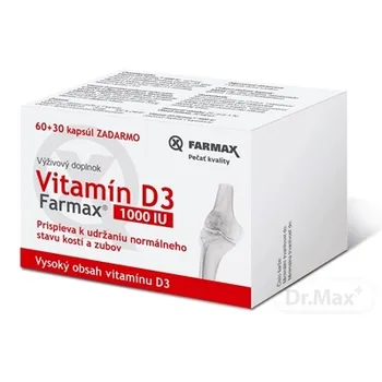 FARMAX Vitamín D3 1000 IU 1×90 cps, 60+30 zadarmo
