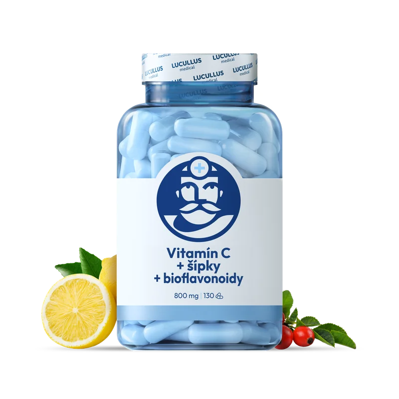 Dr. LUCULLUS Vitamín C + šípky + bioflavonoidy 2× 60 kapsúl