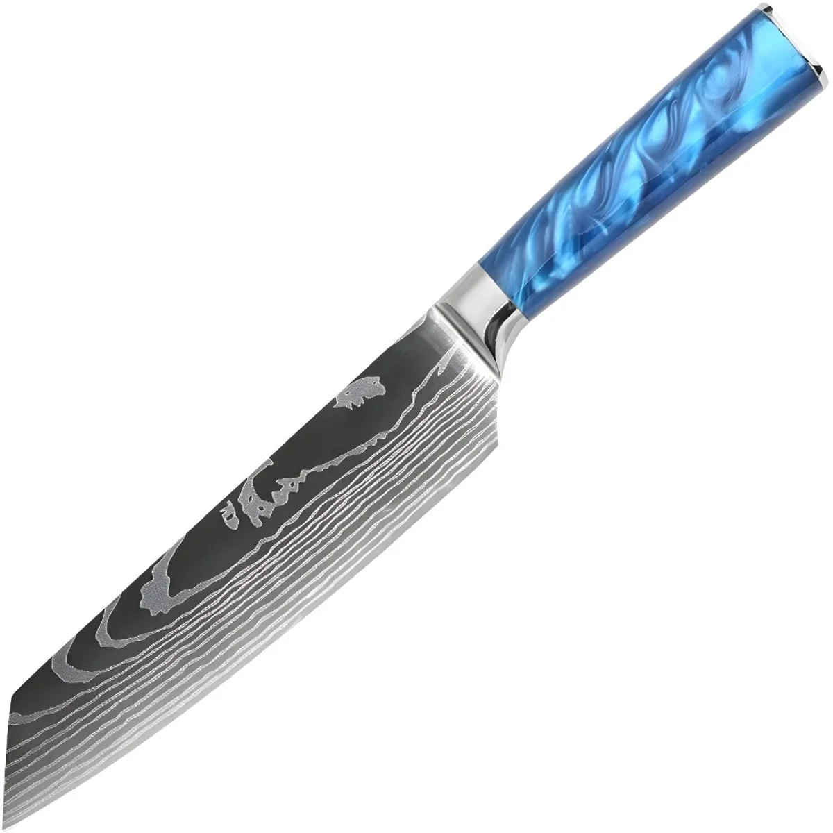 Kuchynský nôž Blade - Kiritsuke/Modrá 32cm, čepeľ 18cm