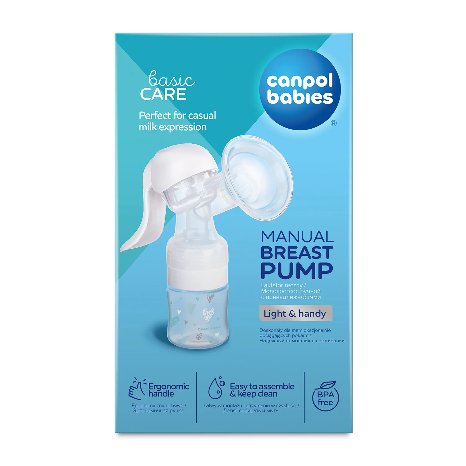 Canpol babies Ručná odsávačka materského mlieka Basic 1×1 ks, odsávačka mlieka