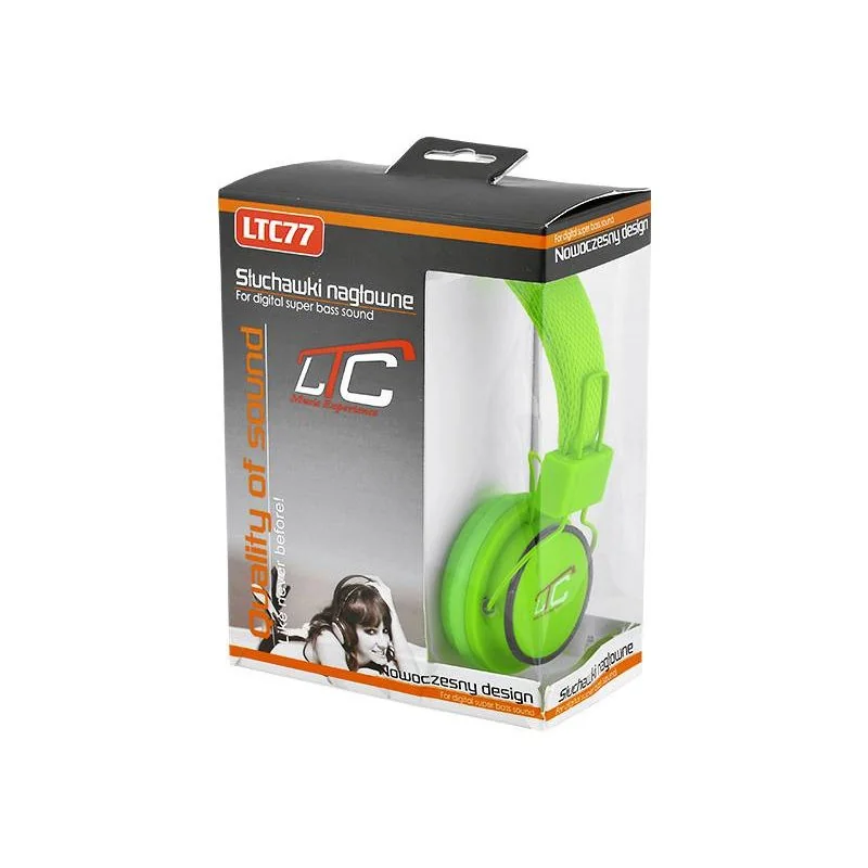 Slúchadlá na uši LTC77 zelené