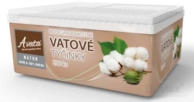 A vata NATUR VATOVÉ TYČINKY box 1×200 ks, vatové tyčinky