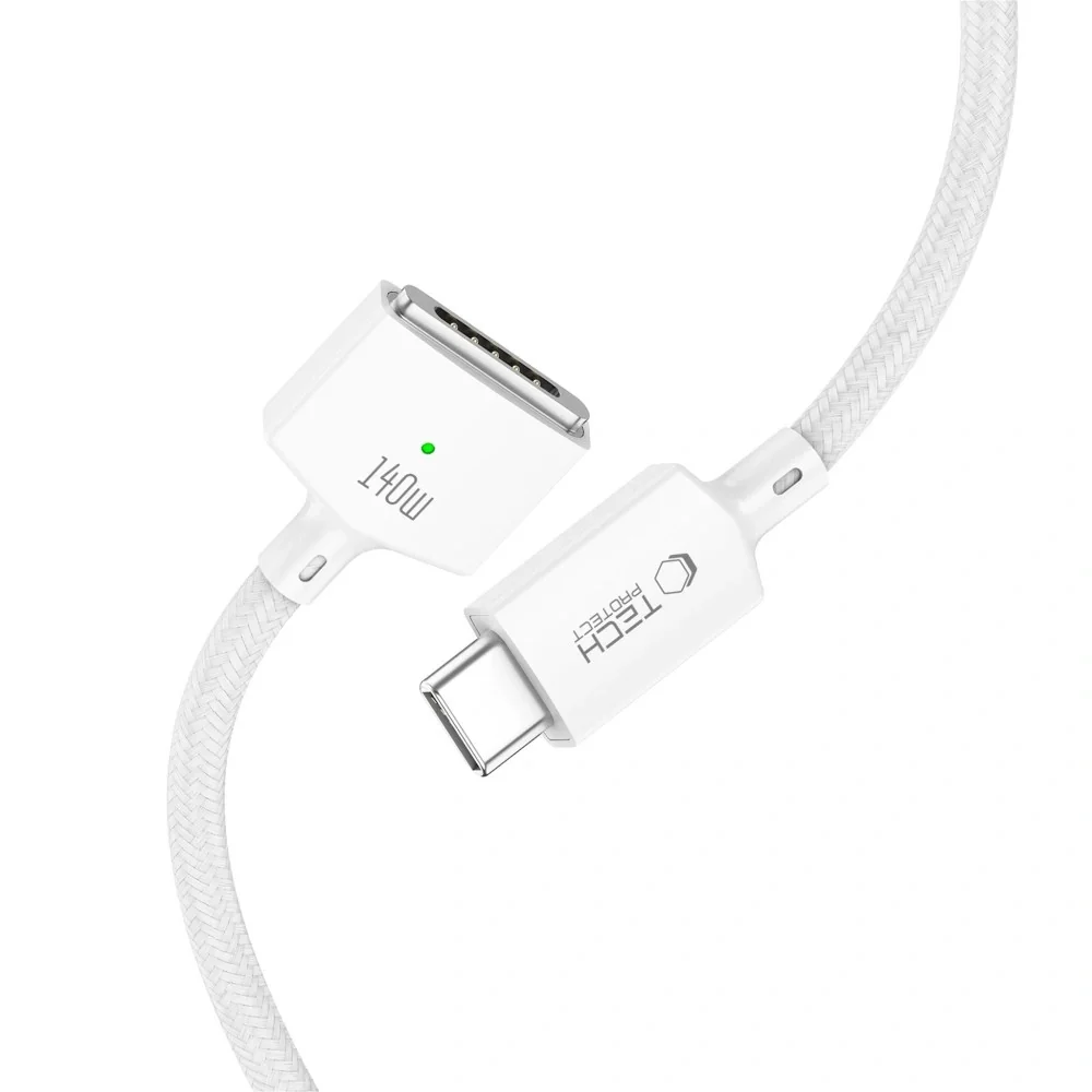 Tech-Protect MMC01 magnetický kábel USB-C / MagSafe 3 140W 3m, biely