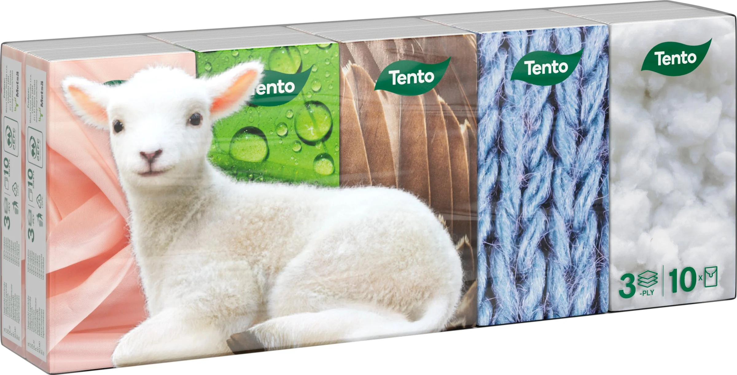 Tento Natural Soft 10×10 ks, hygienické vreckovky