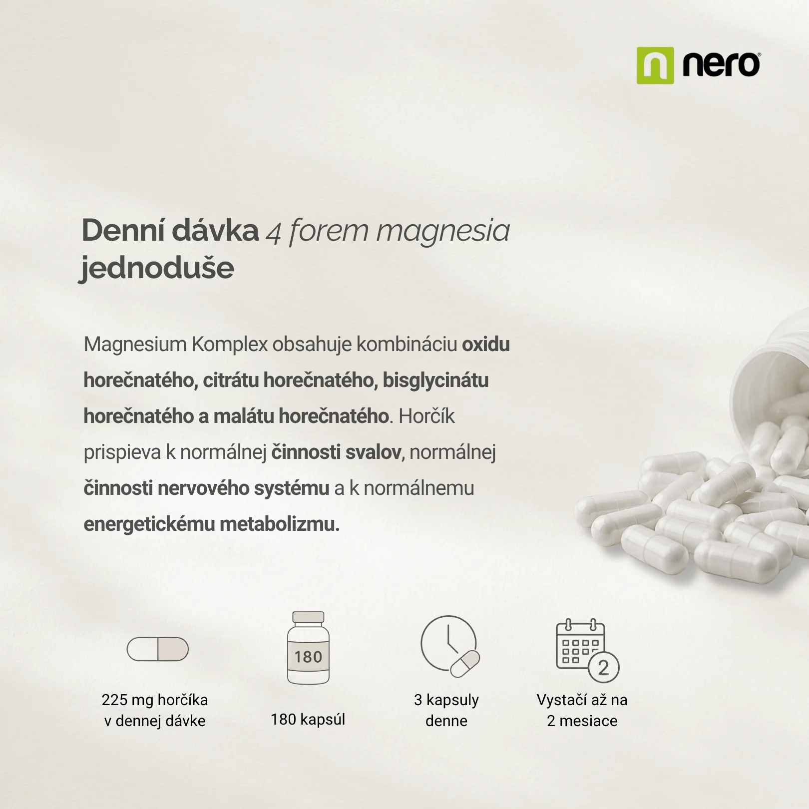 NERO Magnesium Komplex 180 kapsúl