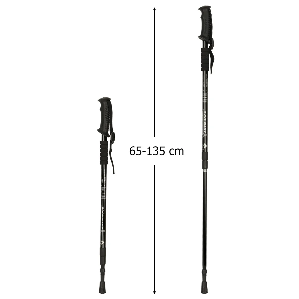 MG Nordic Walking trekingové palice 65 -135 cm, čierne