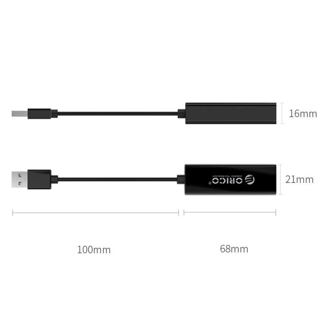 Orico UTJ-U3 externý sieťový adaptér USB 3.0 / RJ45, čierny