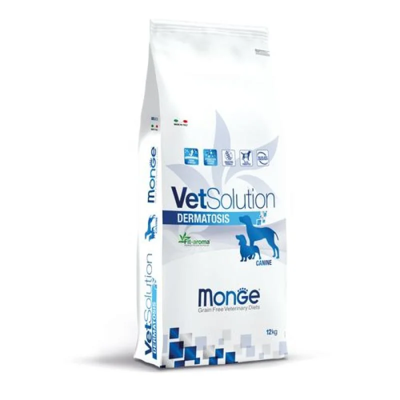 MONGE VetSolution Dog Dermatosis 12kg kompletné diétne krmivo proti nadmernému vypadávaniu srsti psov