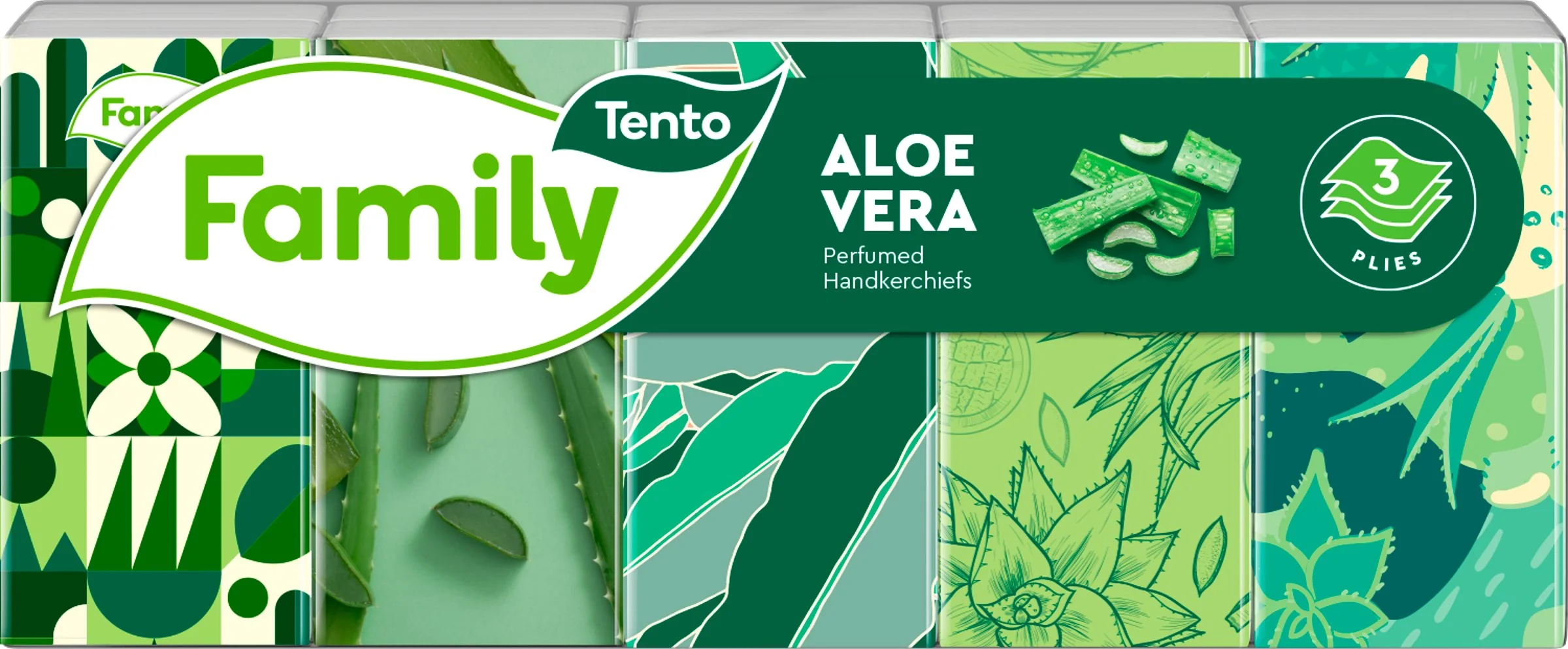 Tento Family Sensitive Aloe Vera hygienické vreckovky 10×10 ks, hygienické vreckovky
