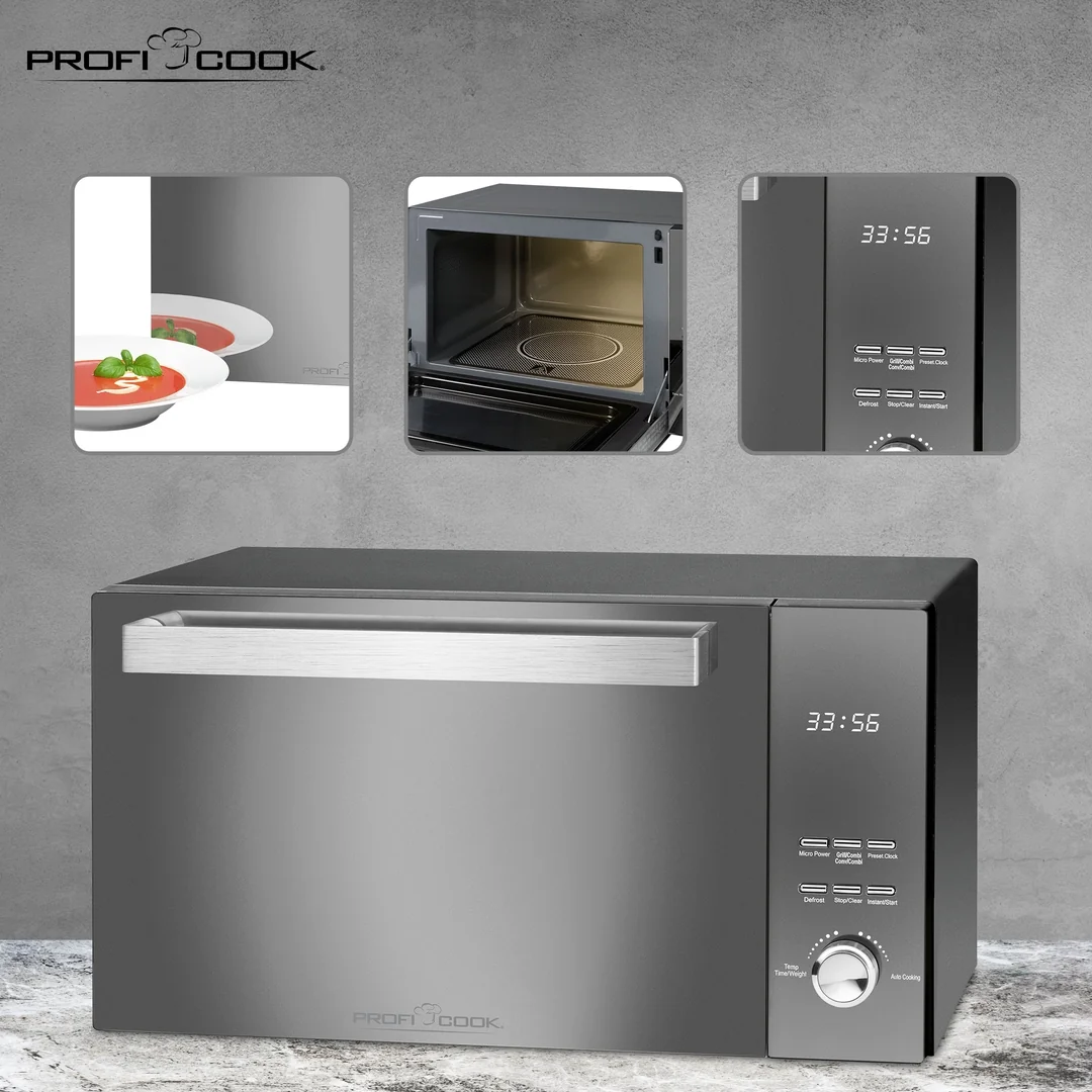 ProfiCook MWG 1204 mikrovlnná rúra s grilom 23 l, 800 W/1000 W