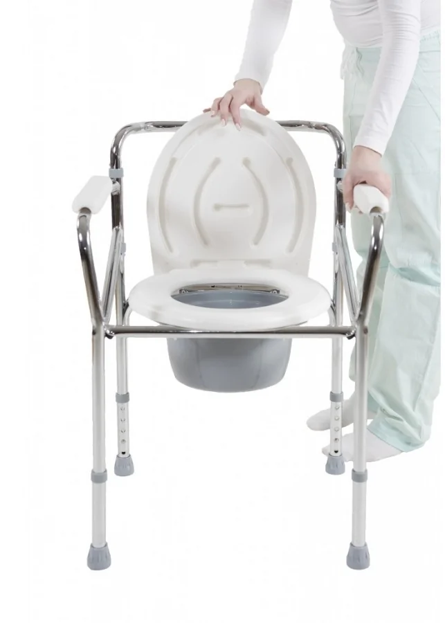 Nepojazdné toaletné WC kreslo s nastaviteľnou výškou FS-894, 43 53 cm