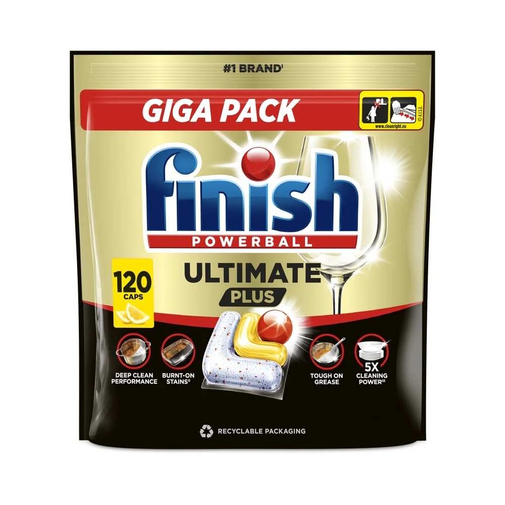 Finish Ultimate Plus kapsle do umývačky riadu - Lemon 120 ks