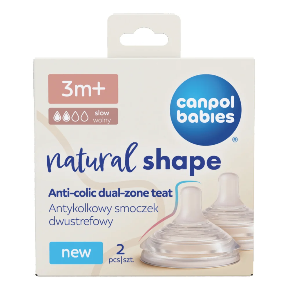 Canpol babies Cumlík k fľaši Natural Shape 3m+ 2 ks