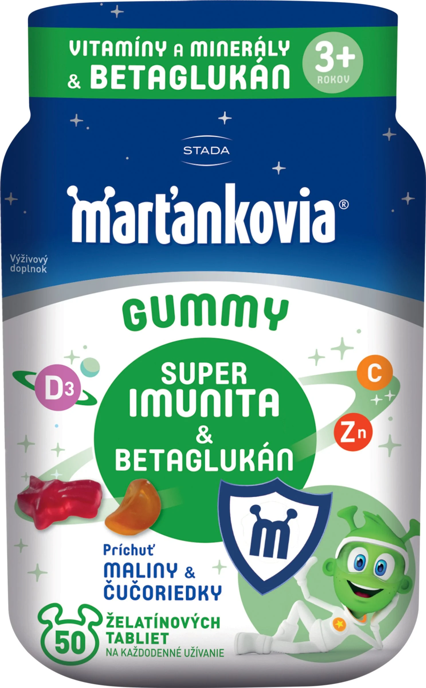 Marťankovia GUMMY Super Imunita & Betaglukán 1×50 ks, výživový doplnok