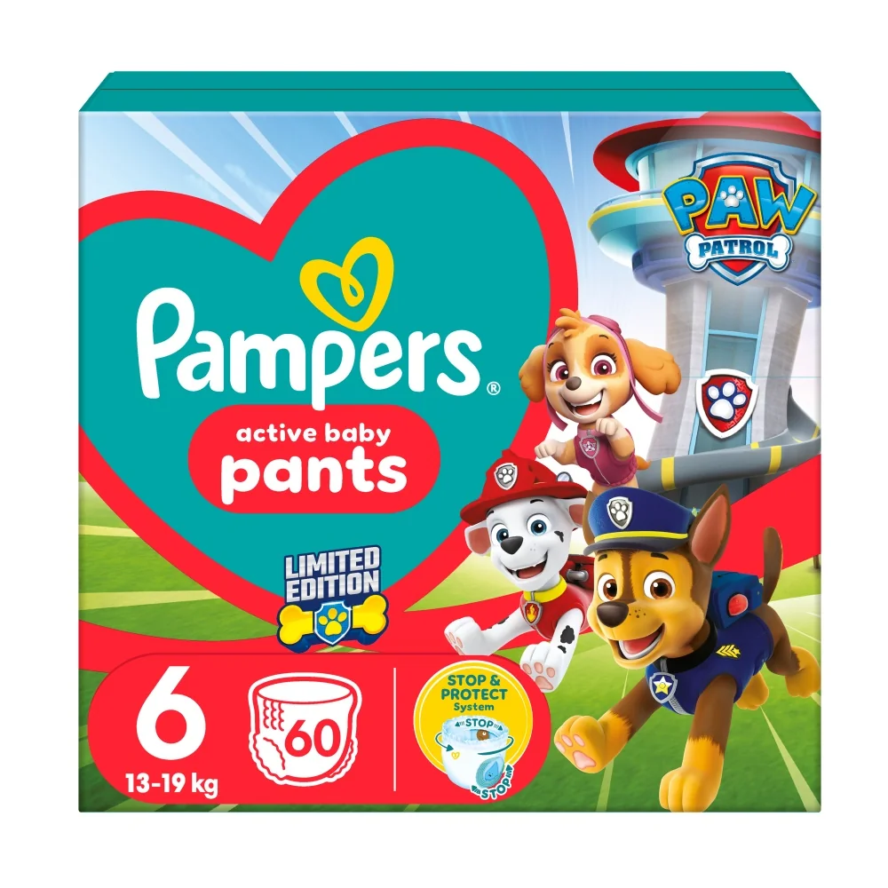 Pampers Pants Paw patrol S6 60ks (13-19kg) 1×60 ks, plienky