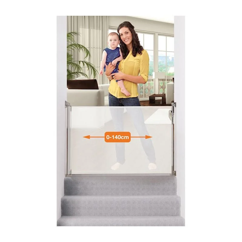 DREAMBABY Zábrana bezpečnostná zaťahovacia 1×1 ks, 0-140 cm biela