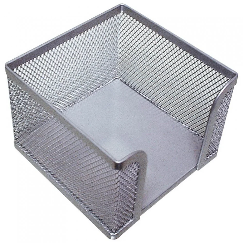 Drôtený stojan na blok `kocka` 95x80x95mm strieborný-Q-Connect
