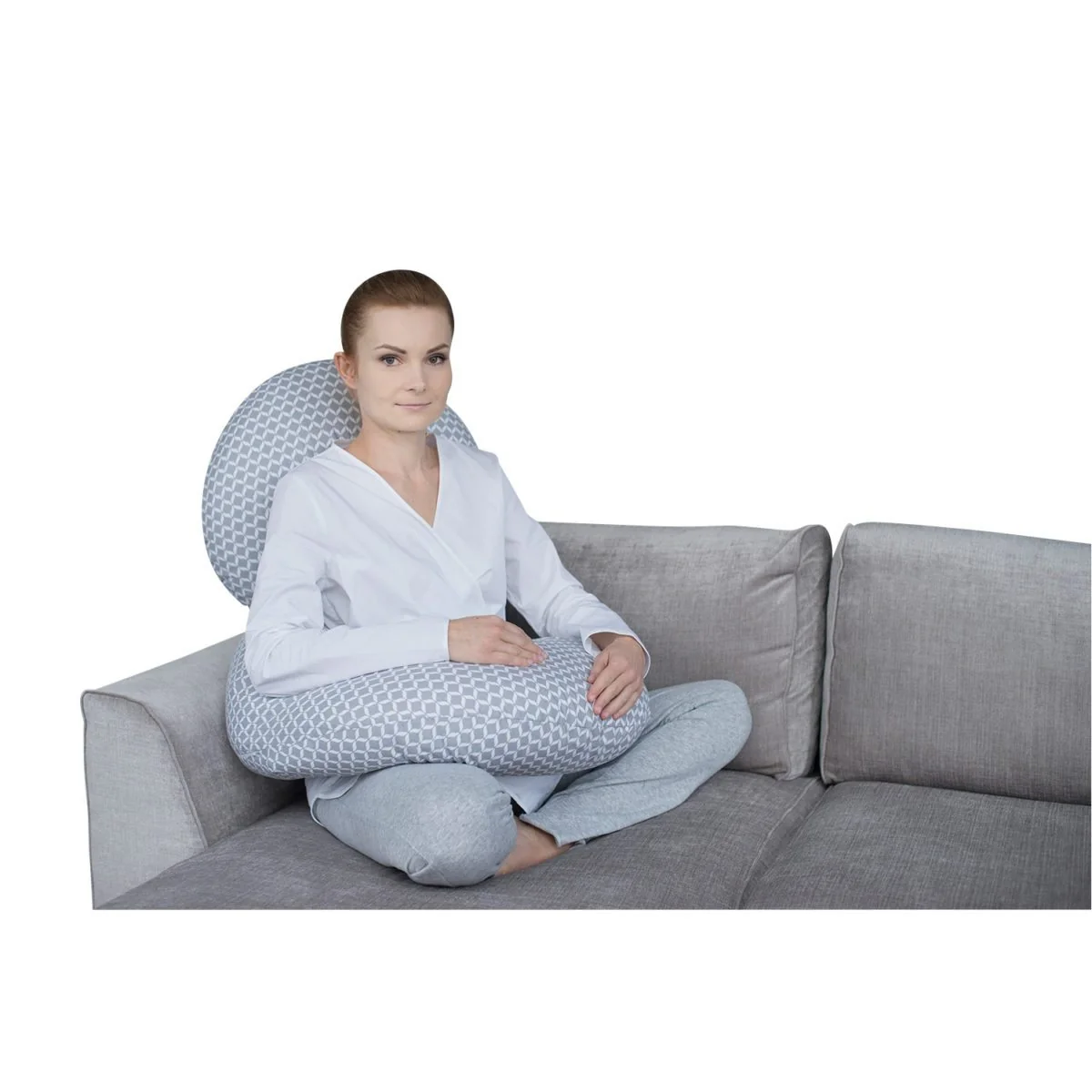 MOTHERHOOD Vankúš tehotenský Sleepy-C Grey Classics 1×1 ks, tehotenský vankúš