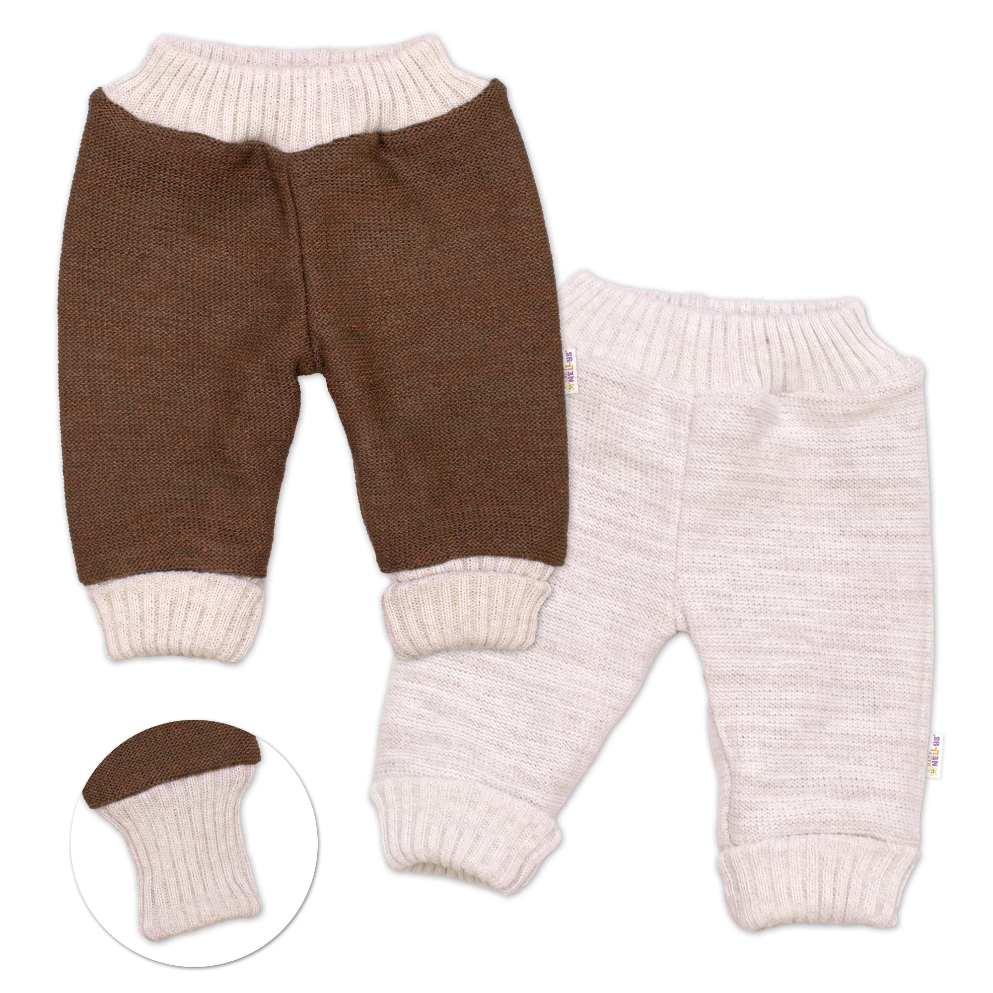 Rastúce obojstranné nohavice Hand Made, hnedá-béžová