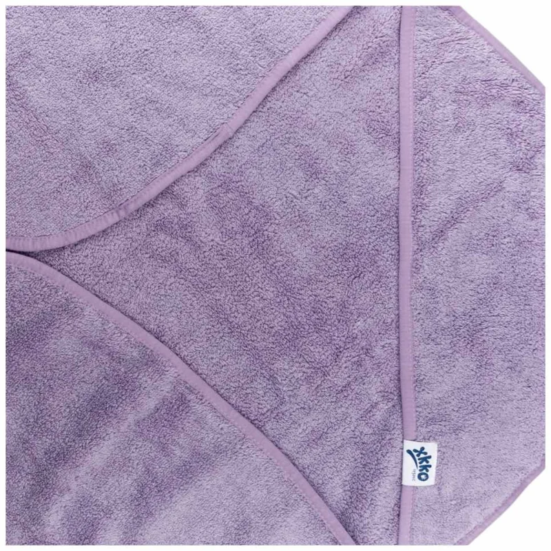 XKKO Organic BIO froté osuška s kapucňou 90x90 cm – Lavender Aura