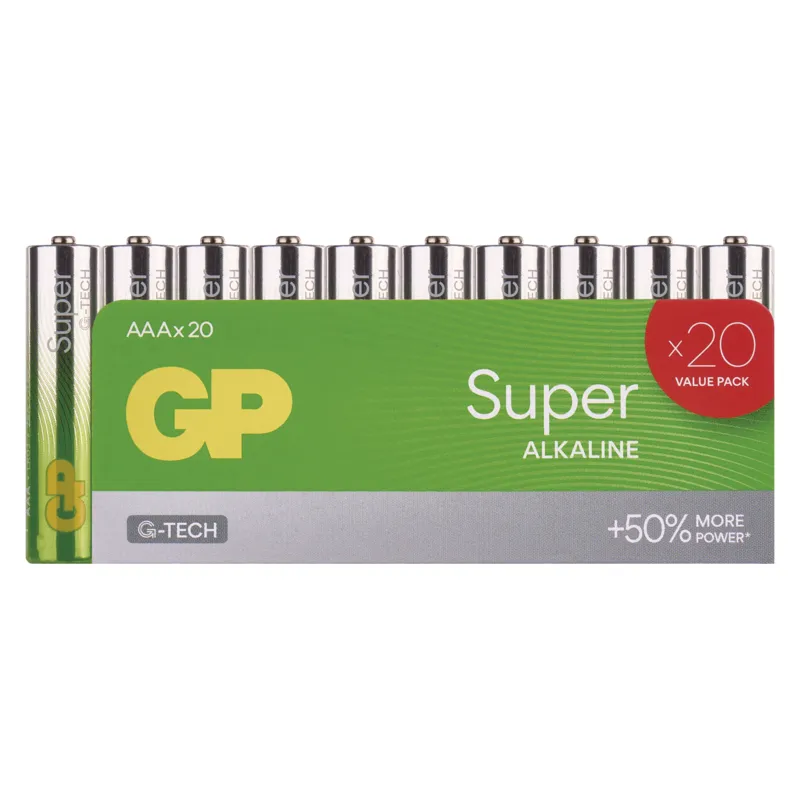 GP alkalická batéria SUPER AAA (LR03), 20 ks 1×20 ks, alkalická batéria