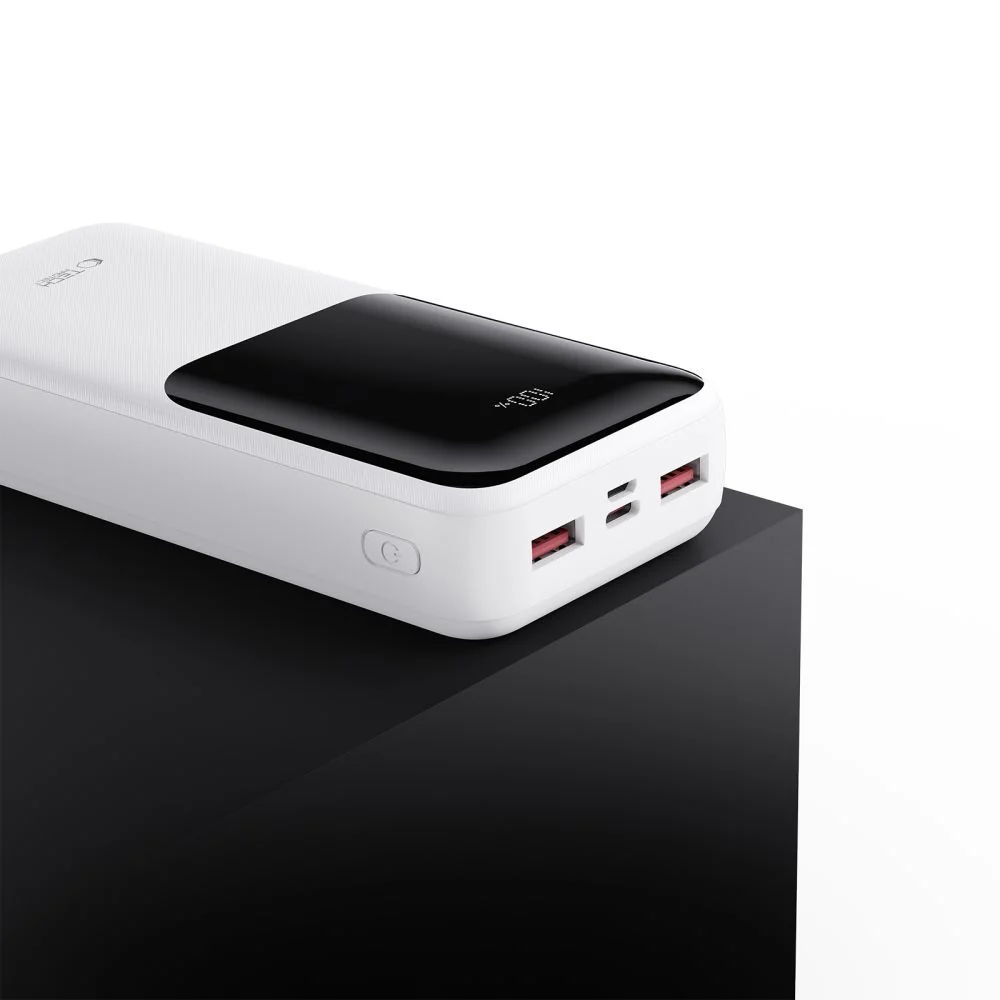 Tech-Protect PB02 Power Bank 20000mAh 2x USB / USB-C / Micro USB 22.5W, biely , biely
