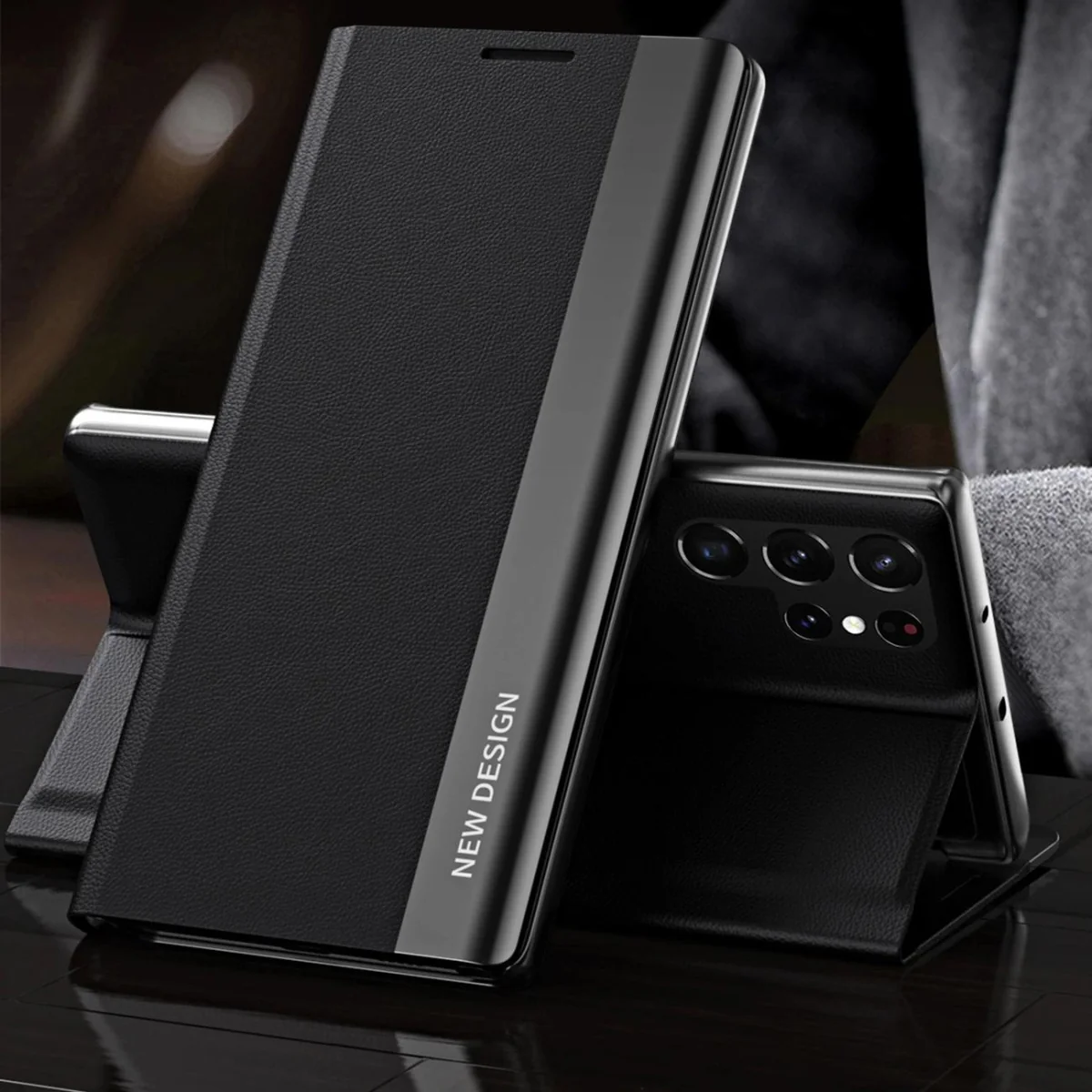 MG Sleep Case Pro knižkové puzdro na Samsung Galaxy S25 Ultra, čierne