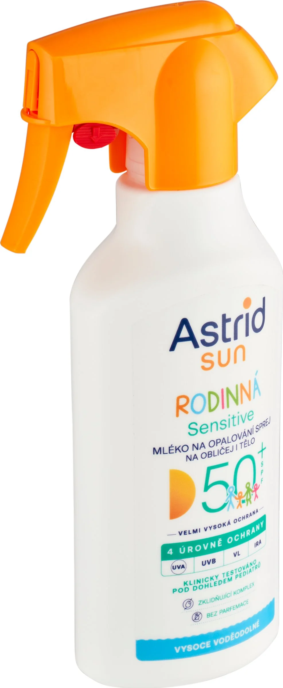 ASTRID SUN Rodinné mlieko na opalovanie Sensitive sprej OF 50+ 270 ml
