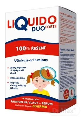 LiQuido DUO FORTE šampón proti všiam 1×200 ml, šampón + 1×125 sérum
