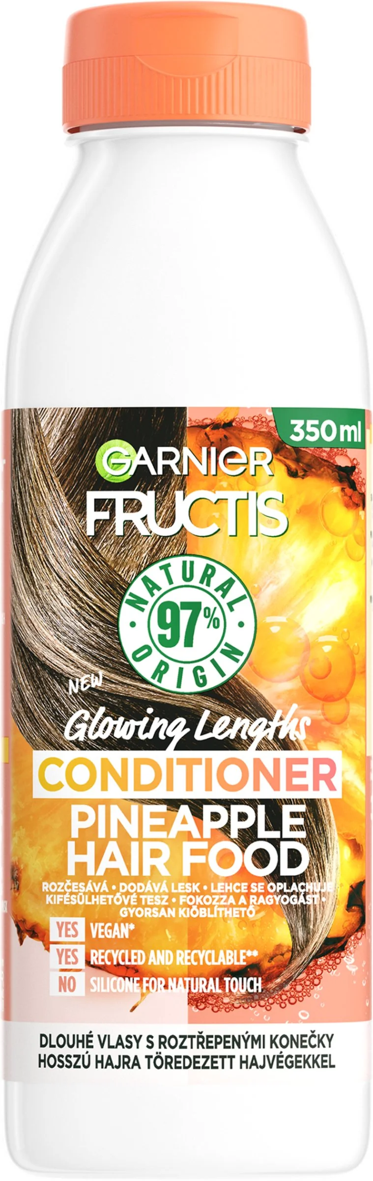 Garnier Fructis Hair Food Pineapple rozjasňujúci balzam na dlhé vlasy, 350 ml 1×350 ml, rozjasňujúci balzam