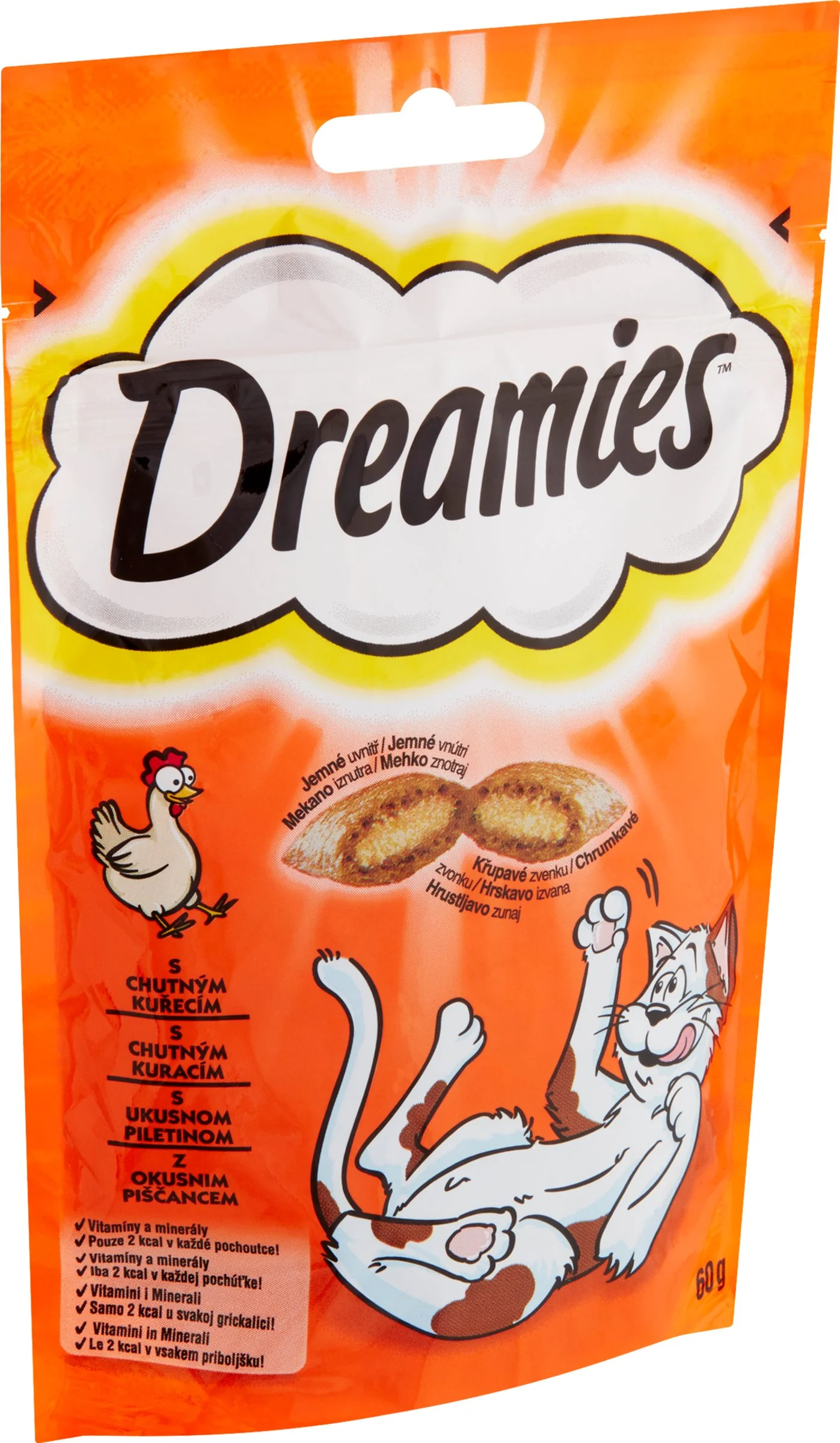 Dreamies Vankúšiky Kura 1×60g, maškrta pre mačky