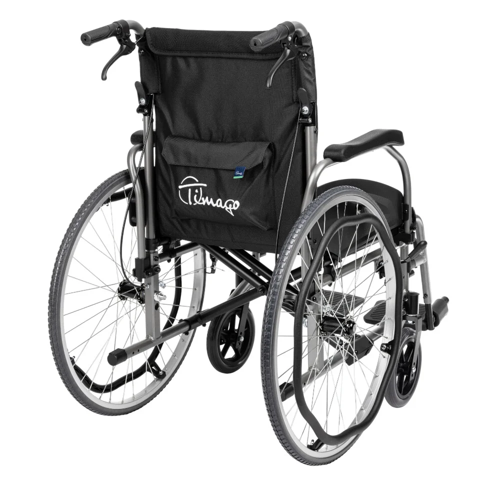 Skladací hliníkový invalidný vozík Simple-Tim s plnými kolesami Šírka - 48 cm