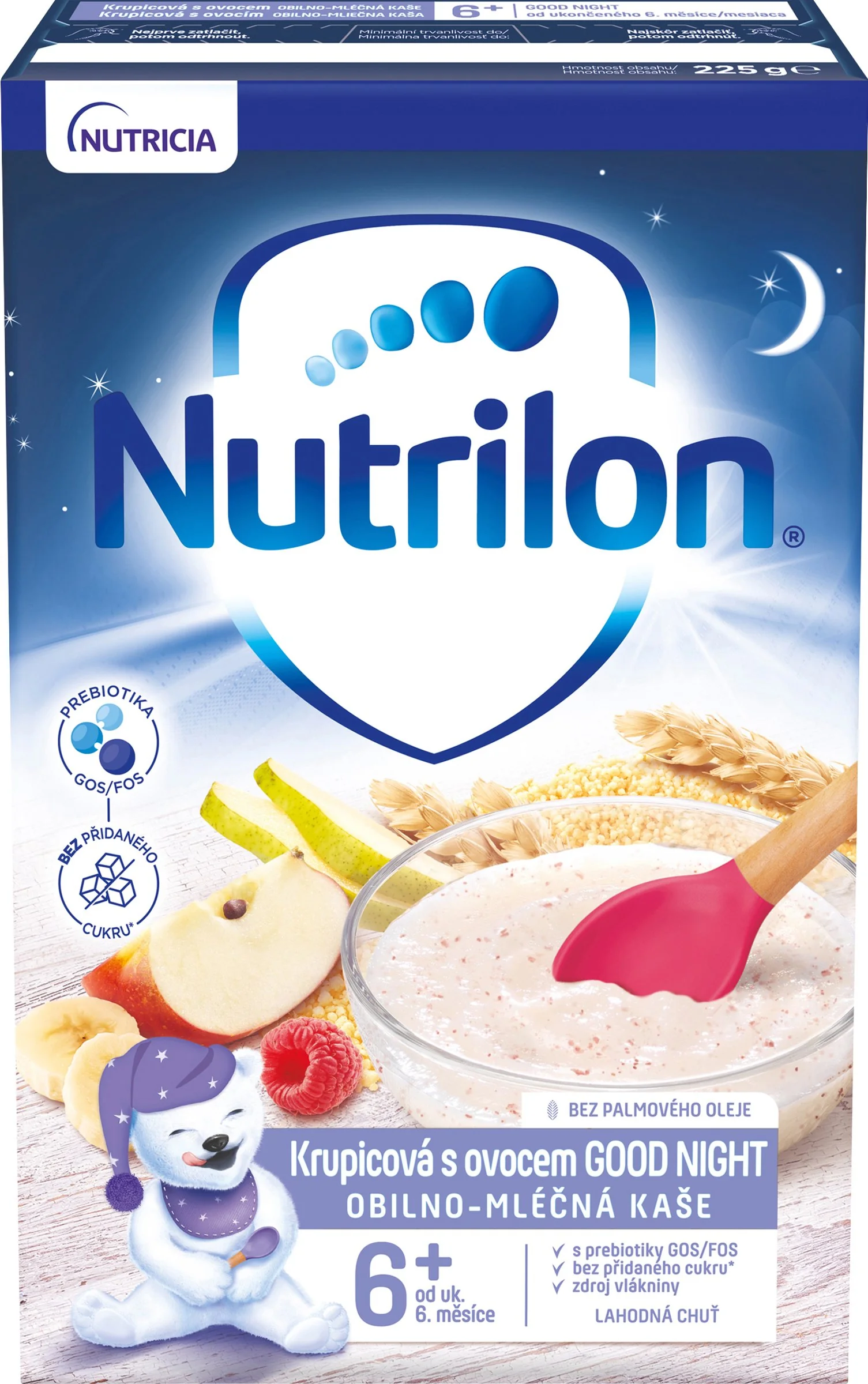 Nutrilon obilno-mliečna kaša krupicová 1×225 g, mliečna výživa, od 6. mesiaca