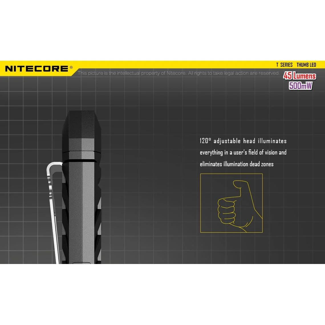 THUMBLEO Nitecore Nitecore Baterka Thumb LEO (červená/modrá/signal) s akumulátorom (45 lumen)