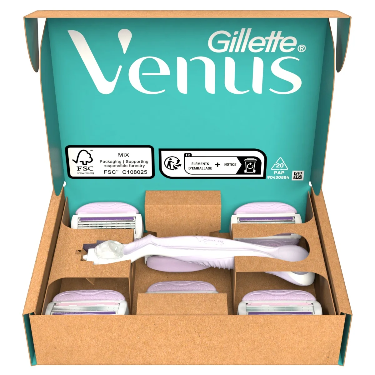 VENUS COMFORTGLIDE BREEZE STROJCEK+6NH 1×1 ks, dámsky holiaci strojček + 6 náhradných hlavíc