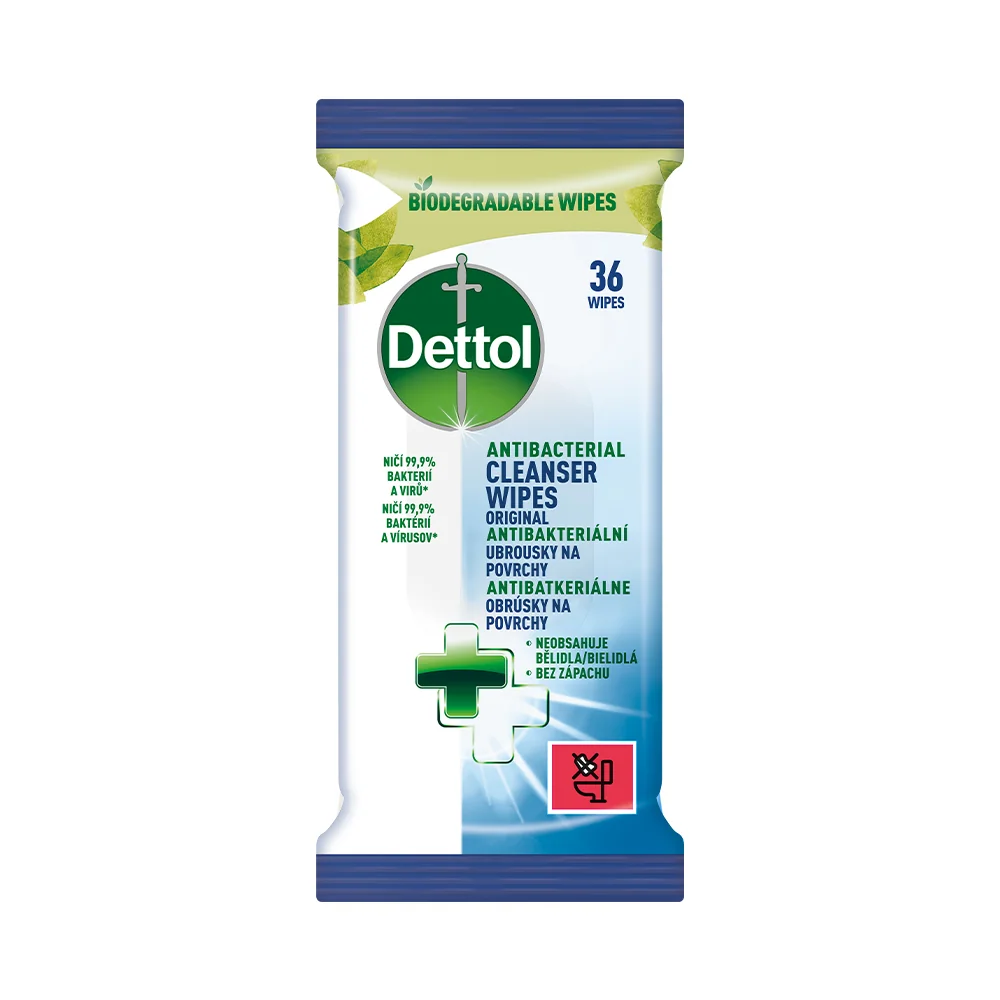 DETTOL Antibakteriální ubrousky na povrchy 36 ks