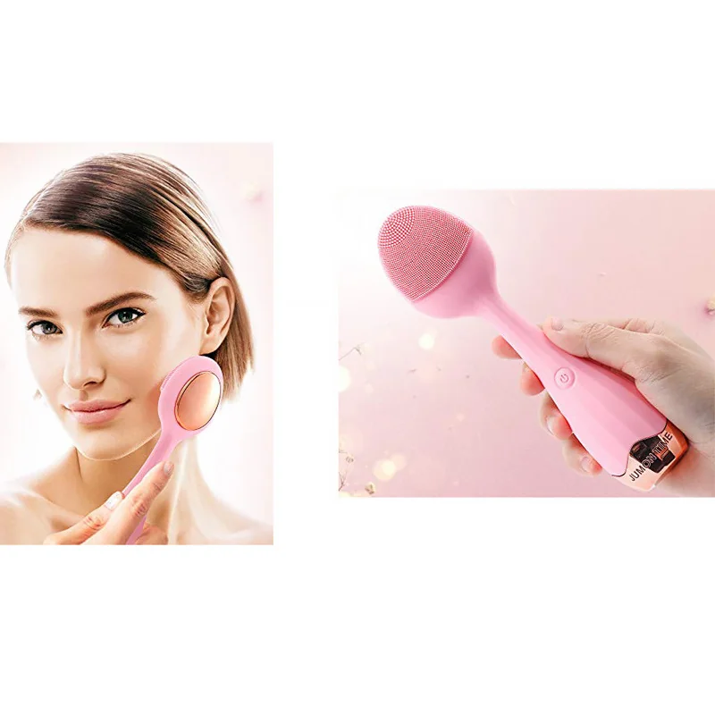 Sónická kefka na čistenie a masírovanie tváre FACIAL CLEANSING MASSAGER AE-619 PINK