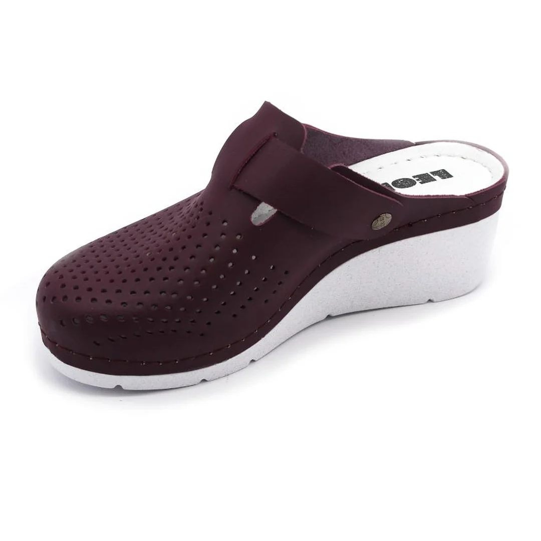 1100 Dámska zdravotná celokožená obuv - Klinový opätok 39 - 25cm, sivá, 6,5 cm